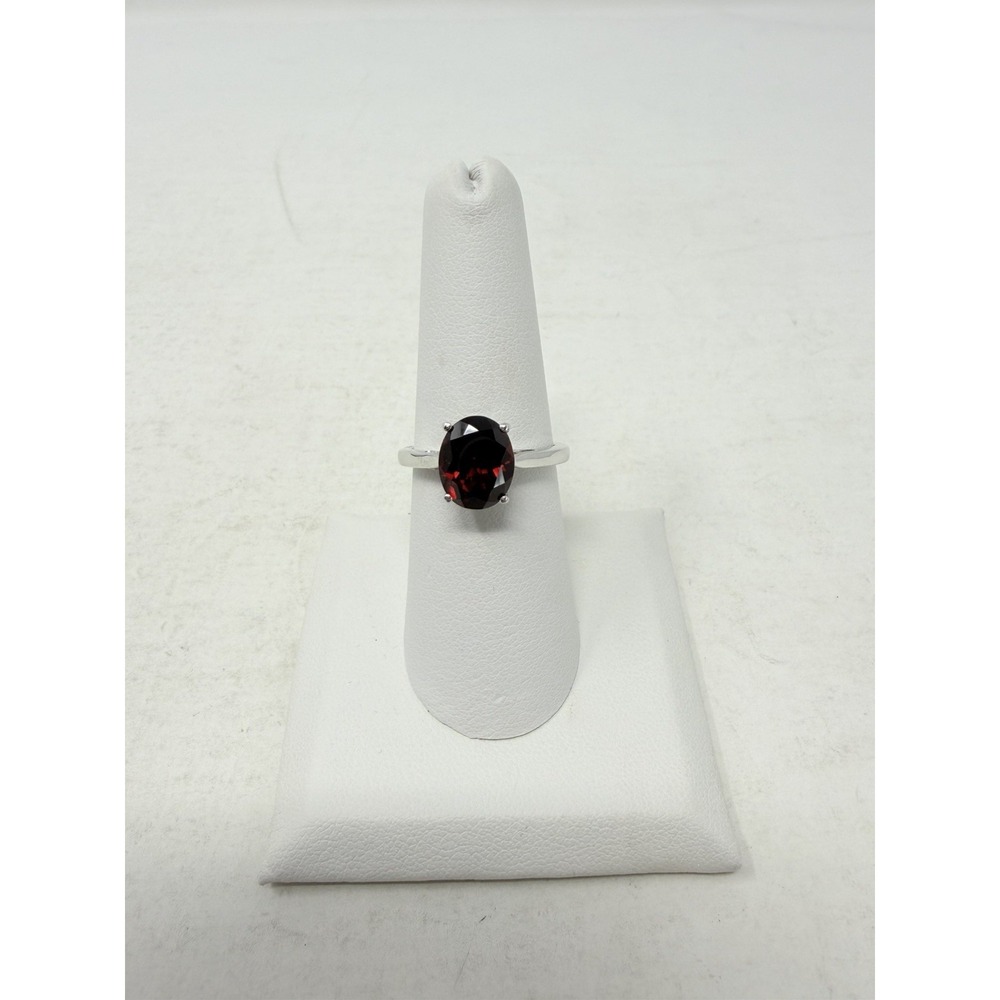 Shop LC Mozambique Garnet in Platinum Sterling Silver Solitaire Size 7 Ring 5332